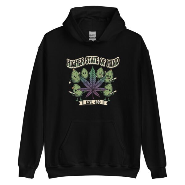 “Higher State of Mind” Cannabis Leaf & Bud Graphic Sweatshirt
